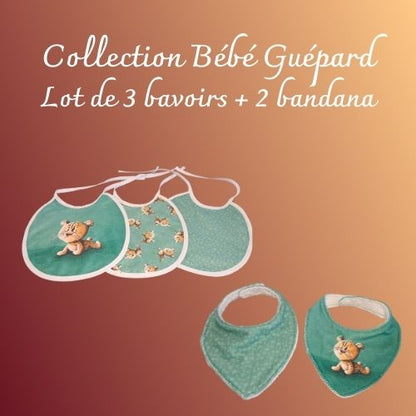 Bavoirs-Bandanas "Bébé guépard"