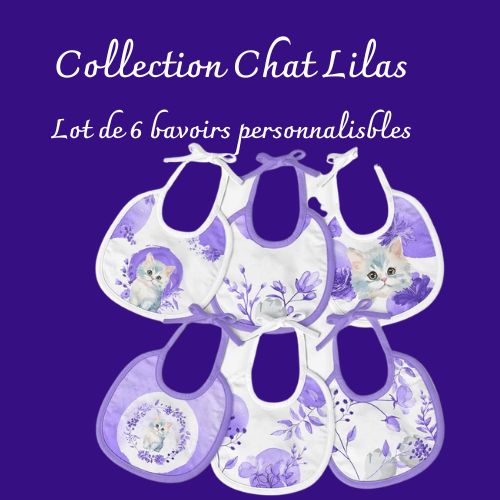Bavoirs "Chats Lilas"
