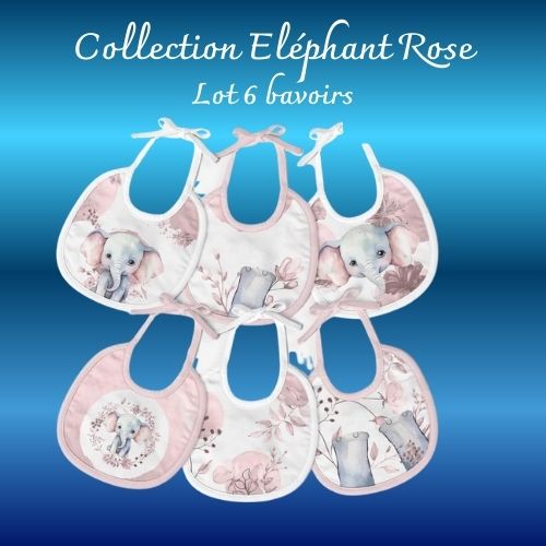 Bavoirs-Bandanas "Eléphant Rose"