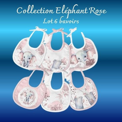 Bavoirs-Bandanas "Eléphant Rose"