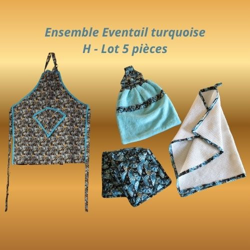 Ensemble Eventails Turquoises