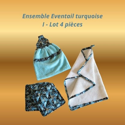 Ensemble Eventails Turquoises