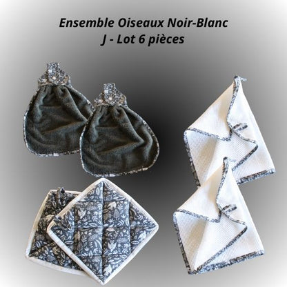 Ensemble Oiseaux Noir-Blanc