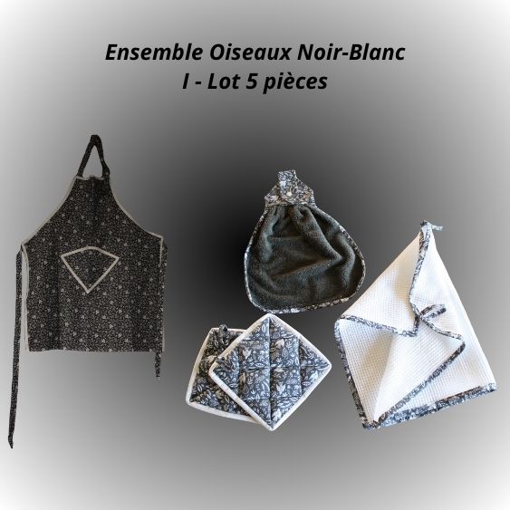 Ensemble Oiseaux Noir-Blanc