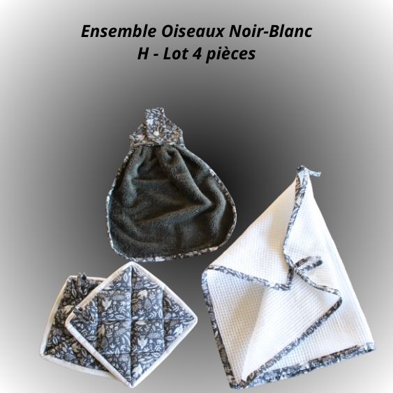 Ensemble Oiseaux Noir-Blanc